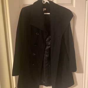 Wool black dress coat